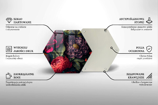 Glass worktop protector Beautiful flowers