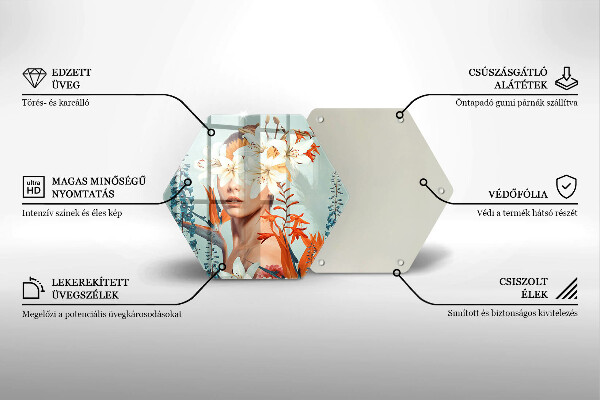 Glass worktop saver A woman in flowers