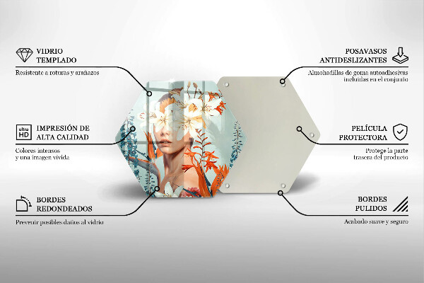 Glass worktop saver A woman in flowers