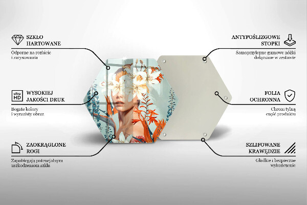 Glass worktop saver A woman in flowers