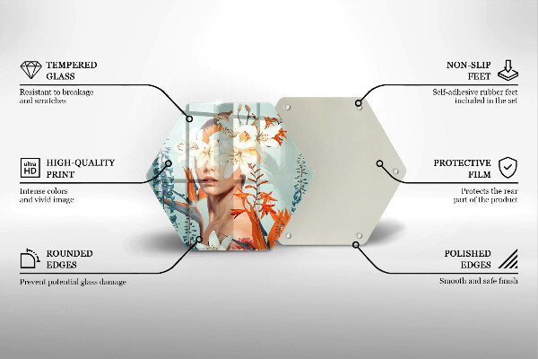 Glass worktop saver A woman in flowers