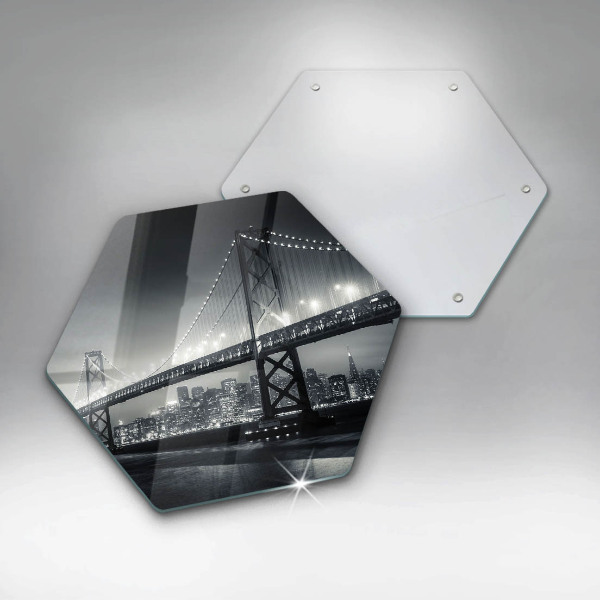 Glass chopping board Benjamin Franklin bridge