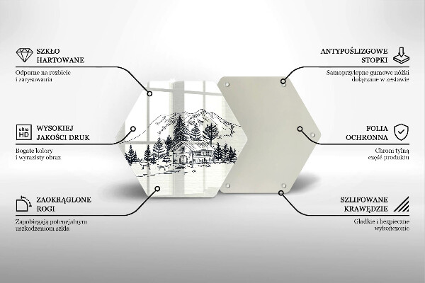 Chopping board Drawing a house in the mountains