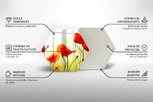 Chopping board Red flowers