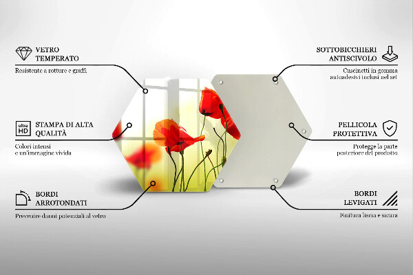 Chopping board Red flowers