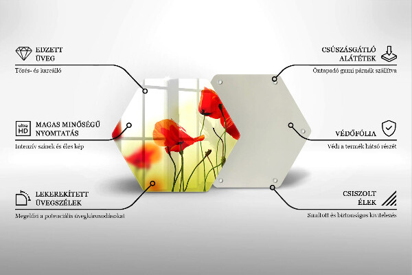 Chopping board Red flowers