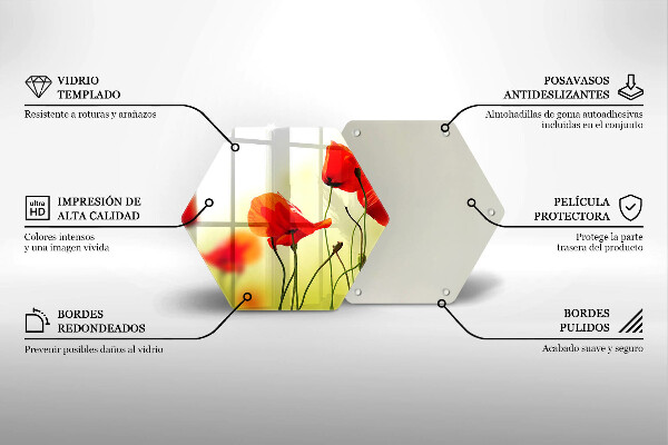 Chopping board Red flowers