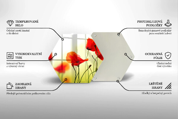 Chopping board Red flowers