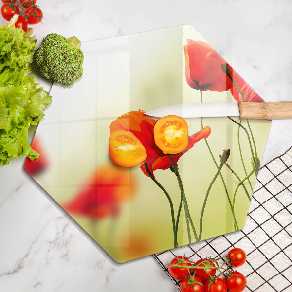 Chopping board Red flowers