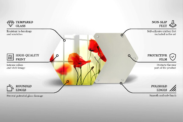 Chopping board Red flowers