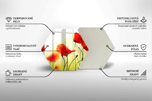 Chopping board Red flowers