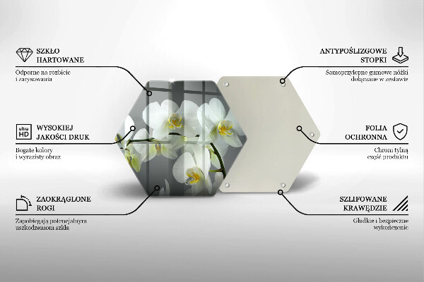 Chopping board White orchid flowers