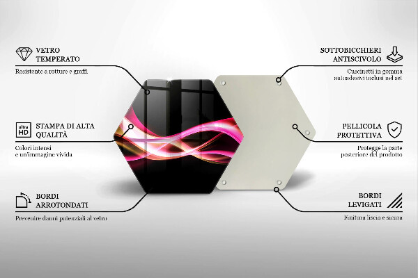 Chopping board glass Neon Smoke abstraction