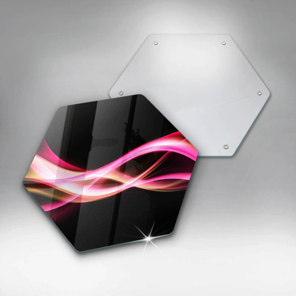 Chopping board glass Neon Smoke abstraction