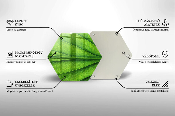 Chopping board glass Nature leaf veins