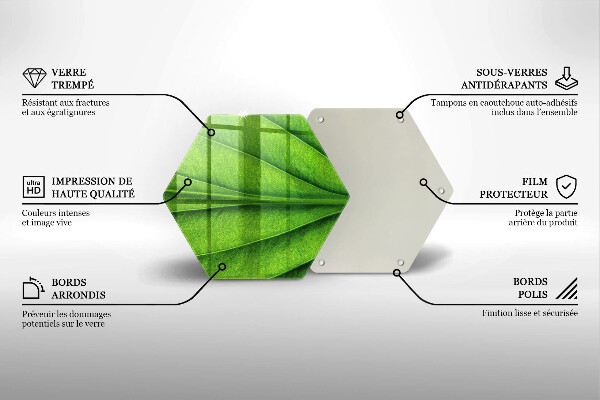 Chopping board glass Nature leaf veins