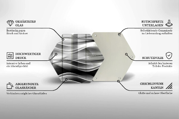 Chopping board glass Abstraction of smoke lines
