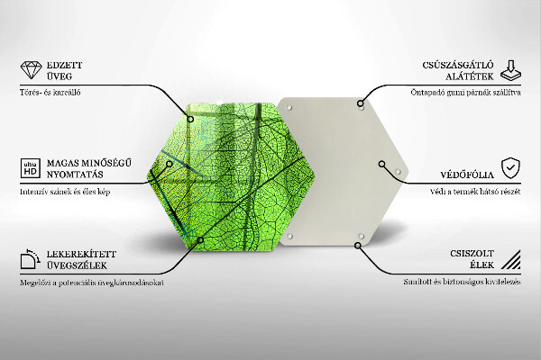 Chopping board glass Natura leaves