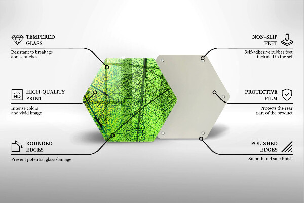 Chopping board glass Natura leaves