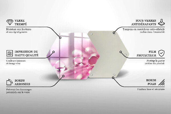 Chopping board glass Rosa flower petals