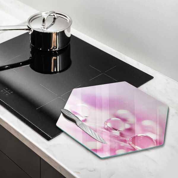 Chopping board glass Rosa flower petals
