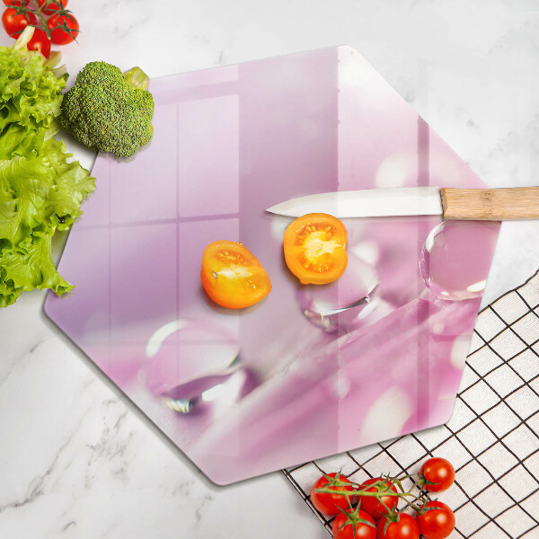 Chopping board glass Rosa flower petals