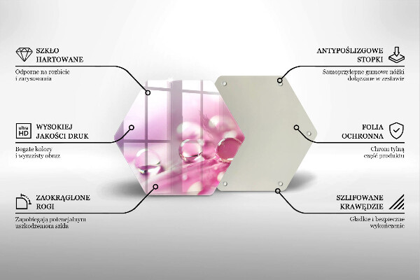 Chopping board glass Rosa flower petals