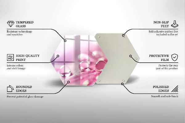 Chopping board glass Rosa flower petals