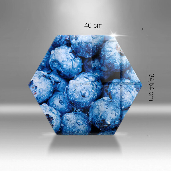 Chopping board glass Juicy blueberries
