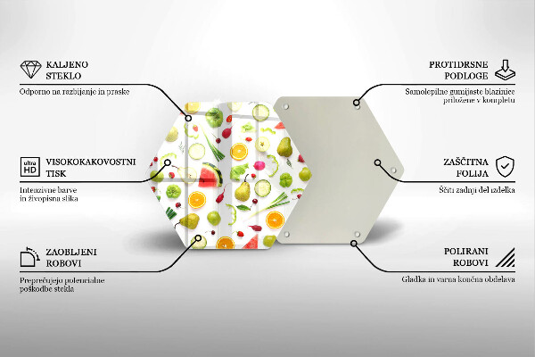 Chopping board Fruit and vegetables pattern
