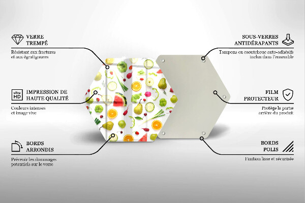 Chopping board Fruit and vegetables pattern