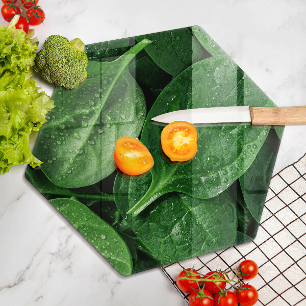 Chopping board Basil leaves