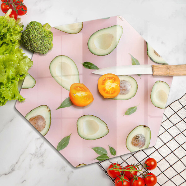 Glass chopping board Avocado pattern
