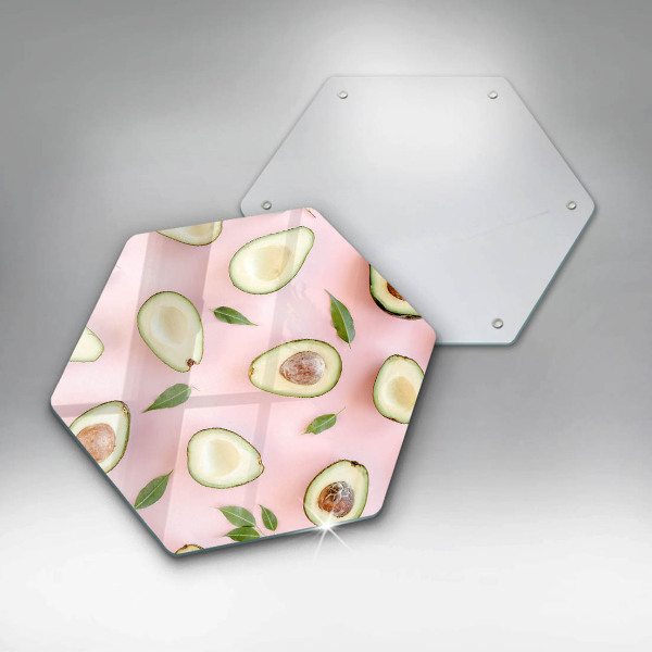 Glass chopping board Avocado pattern