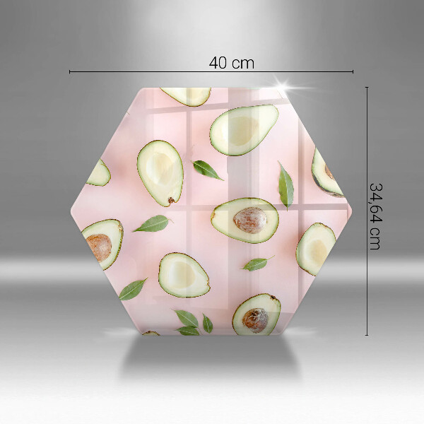 Glass chopping board Avocado pattern