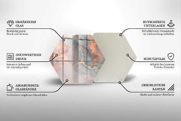 Chopping board Marble with gold