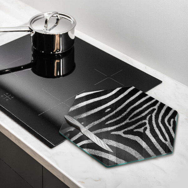 Glass worktop saver Zebra stripes