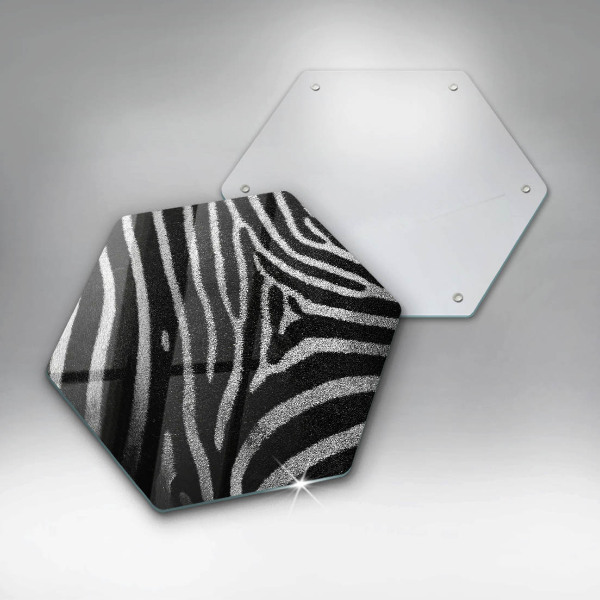 Glass worktop saver Zebra stripes