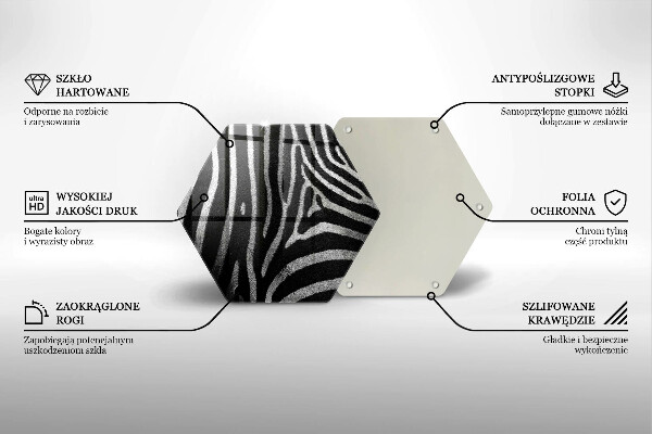 Glass worktop saver Zebra stripes