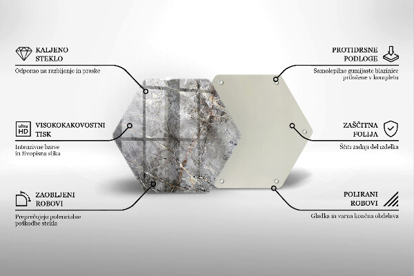 Glass worktop saver Stone texture