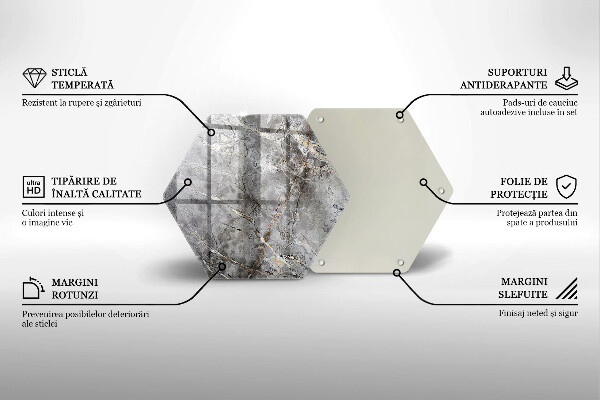 Glass worktop saver Stone texture