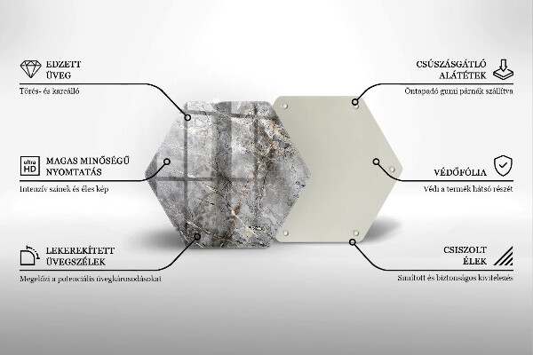 Glass worktop saver Stone texture