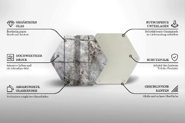 Glass worktop saver Stone texture