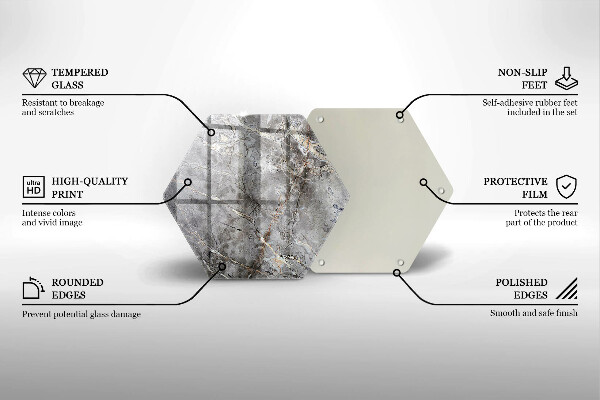 Glass worktop saver Stone texture