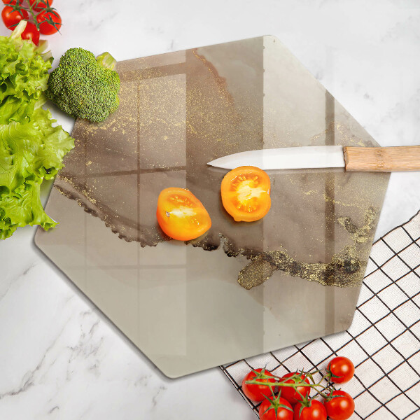 Glass worktop saver Abstraction gold