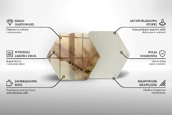 Glass worktop saver Abstraction gold