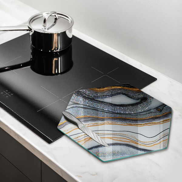 Glass worktop saver Rock with gold