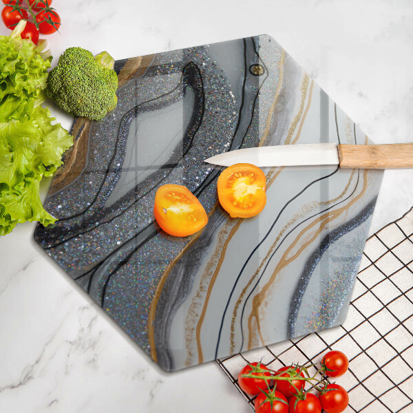 Glass worktop saver Rock with gold