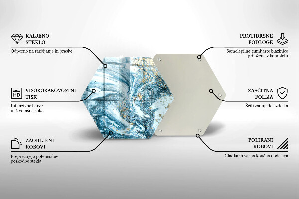 Glass worktop saver Structure with gold