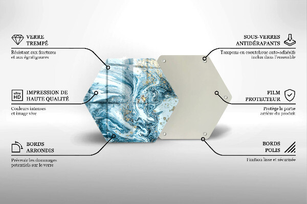 Glass worktop saver Structure with gold